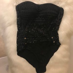 Lace one piece swimsuit